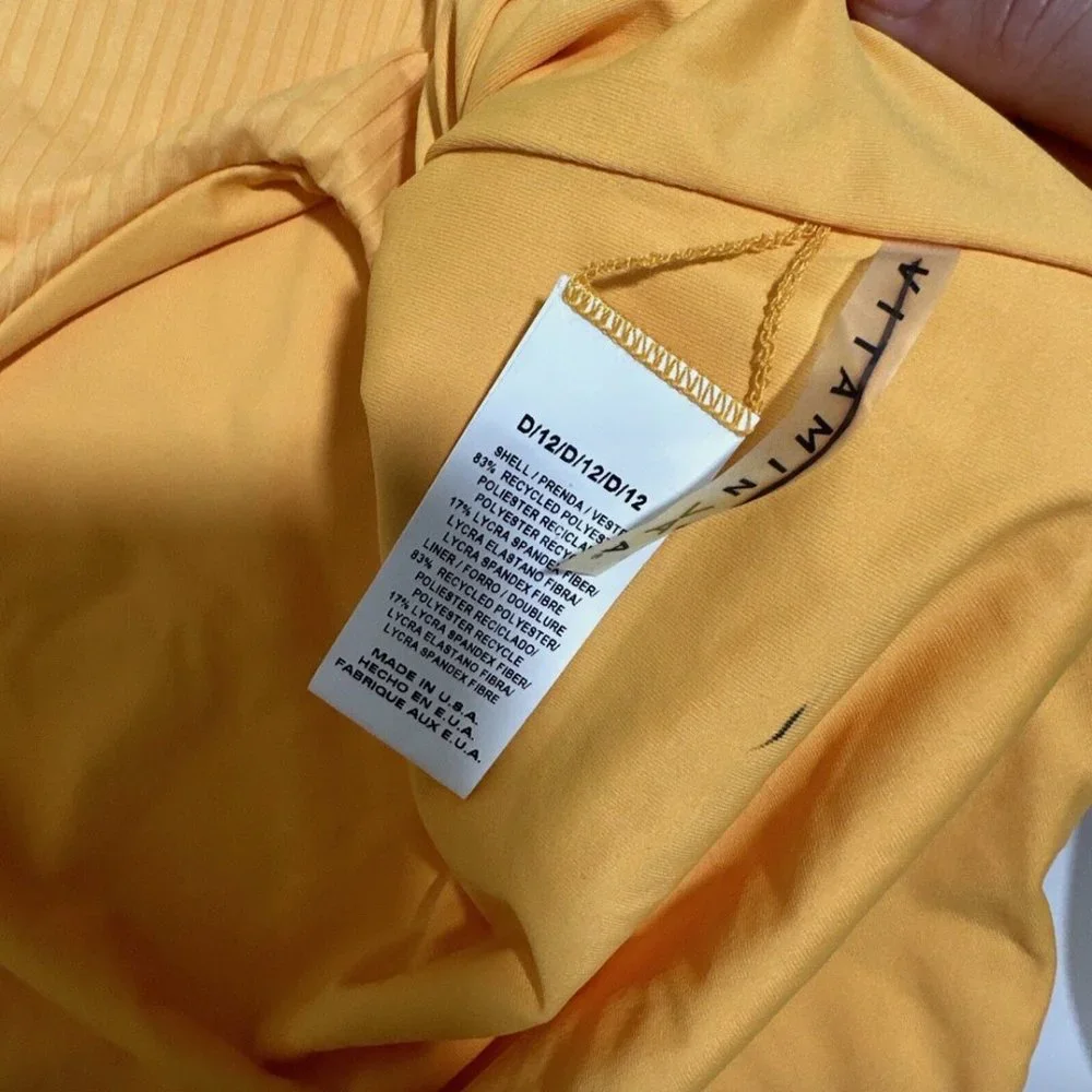 NWD $175 Vitamin A [ D Cup 12 ] Leah Ribbed Square Neck One-Piece Swimsuit #5847